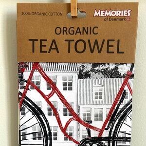 NWT Tea Towel Denmark Stole My Heart Cotton Bicycle Copenhagen Souvenir Kitchen